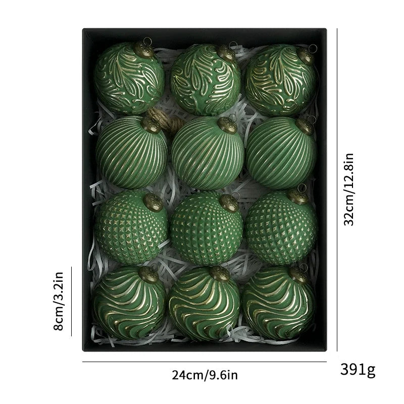 Ensemble d'ornements de boules de Noël décoratifs antiques