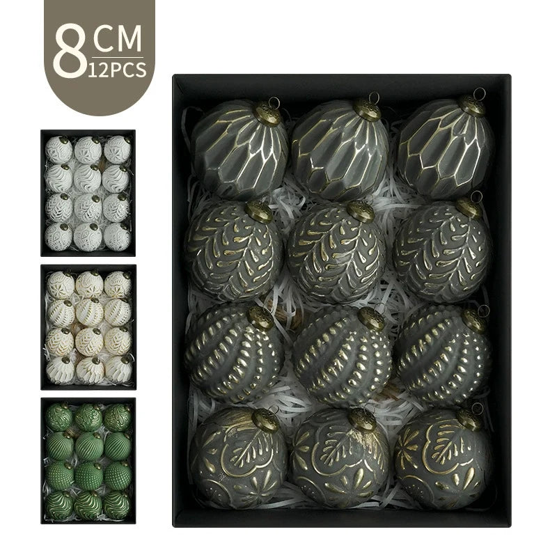 Ensemble d'ornements de boules de Noël décoratifs antiques