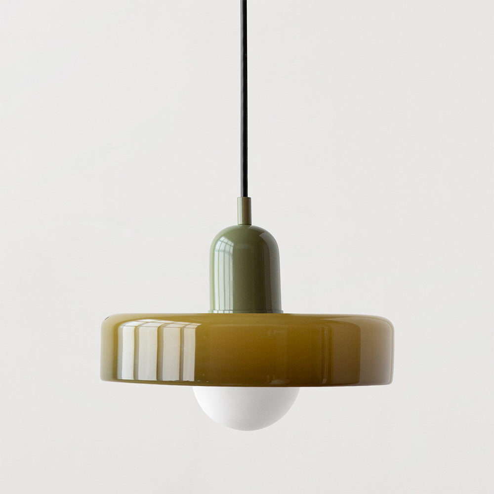 Suspension Bauhaus en Verre Coloré
