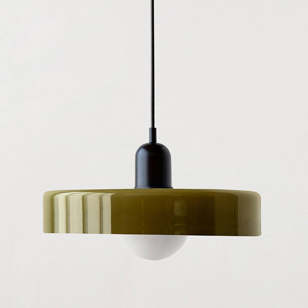 Suspension Bauhaus en Verre Coloré