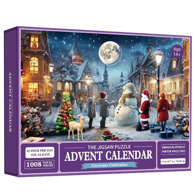 Calendrier de l'Avent de puzzles de Noël 1000 pièces - Cadeau de Noël