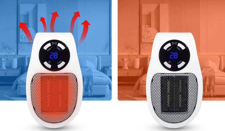 Chauffage d'appoint compact et silencieux — radiateur électrique efficace 90-260 V, 50 000 h, pour salon, bureau et chambre