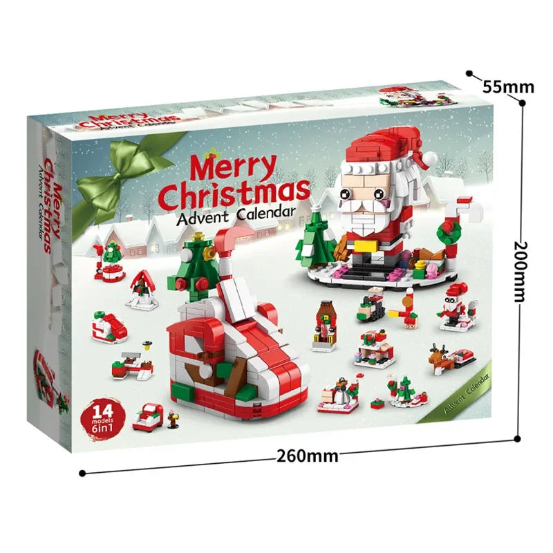 Blocs de construction de Noël Calendrier de l'Avent Kit de bricolage pour enfants
