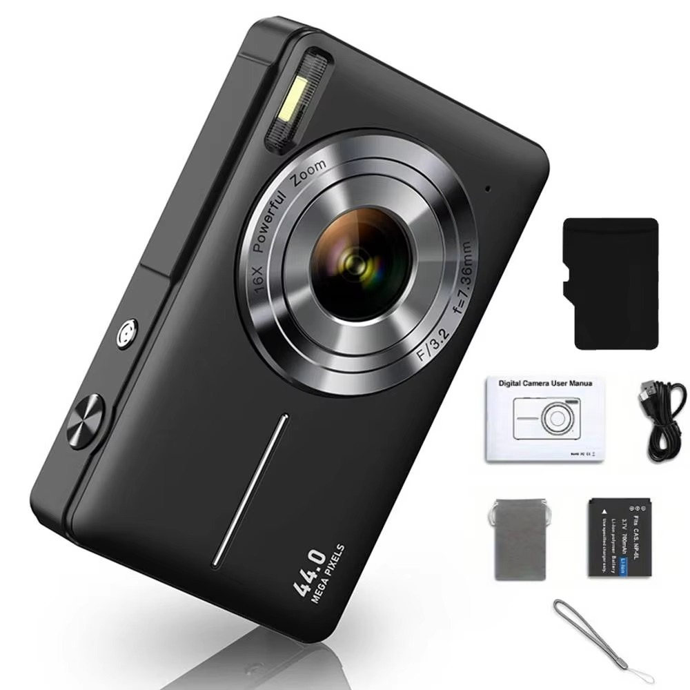 Scanto | Appareil photo numérique haute résolution pour enfants - 1080P HD, 44MP avec zoom 16X