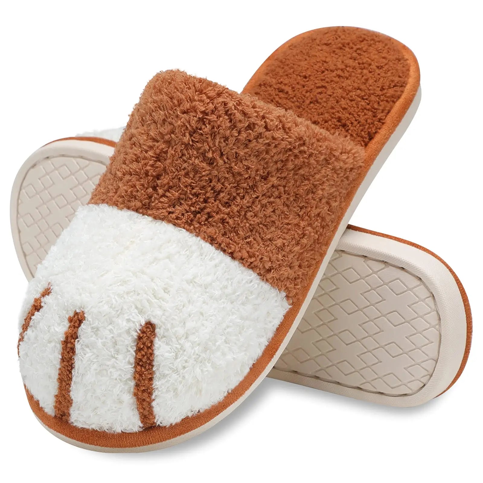 Pantoufles douces et confortables pour femmes - motif patte de chat, semelle intérieure en mousse à mémoire de forme, détente intérieure en hiver