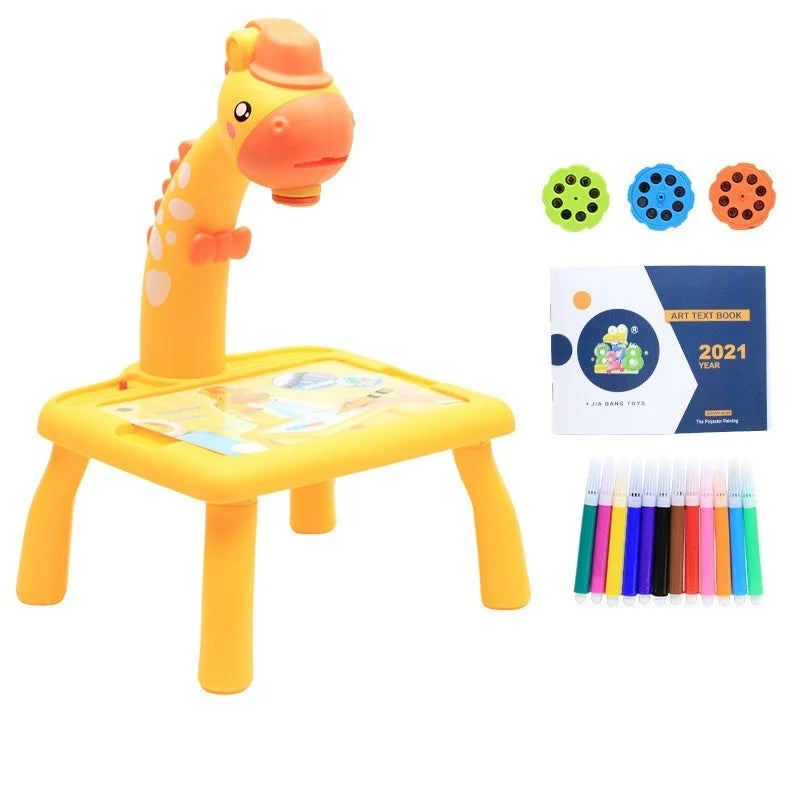 Mini projecteur LED pour enfants, Kit de dessin artistique, 24 modèles, outils de peinture éducatifs pour enfants, jouet lumineux de bureau créatif