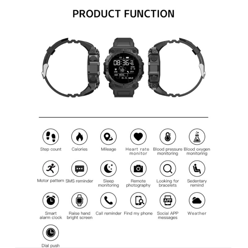Narsago | Montre connectée Bluetooth avec moniteur de santé