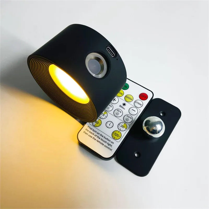Lampe LED Dimbaar Dimbaar 360° Roteerbaar Touch Afstandsbediening Wit Zwart Hout | Sansotis