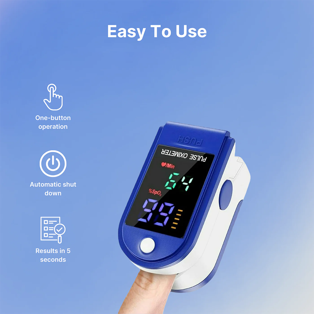 Oxymètre de pouls numérique portable – Mesure précise de l’oxygène et de la fréquence cardiaque avec écran couleur