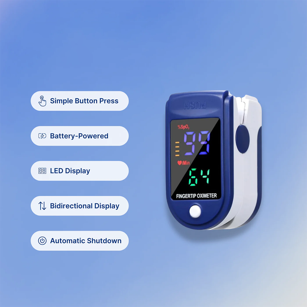 Oxymètre de pouls numérique portable – Mesure précise de l’oxygène et de la fréquence cardiaque avec écran couleur