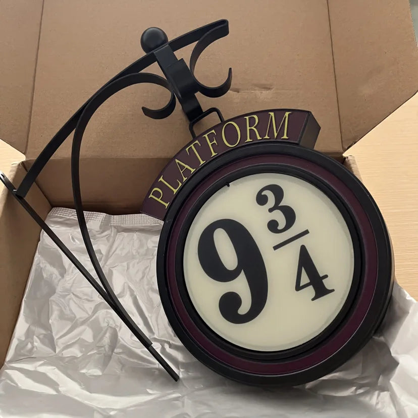 Harry Potter 9 3/4 Figurine Lampe de chevet LED Appliques murales magiques Plate-forme Poudlard Lampe 3D Décoration de chambre de Harry Cadeau d'anniversaire pour enfants