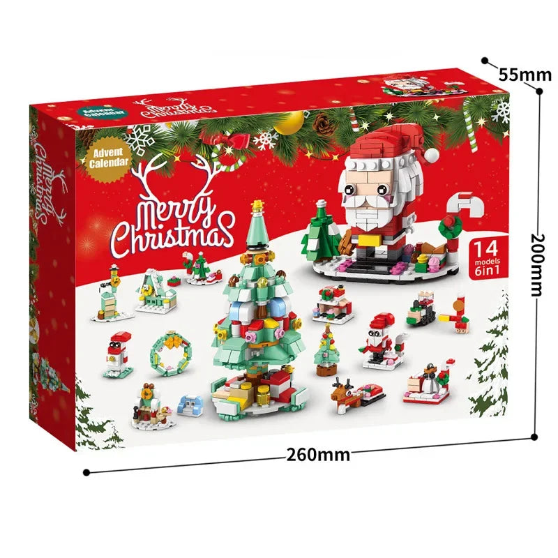 Blocs de construction de Noël Calendrier de l'Avent Kit de bricolage pour enfants