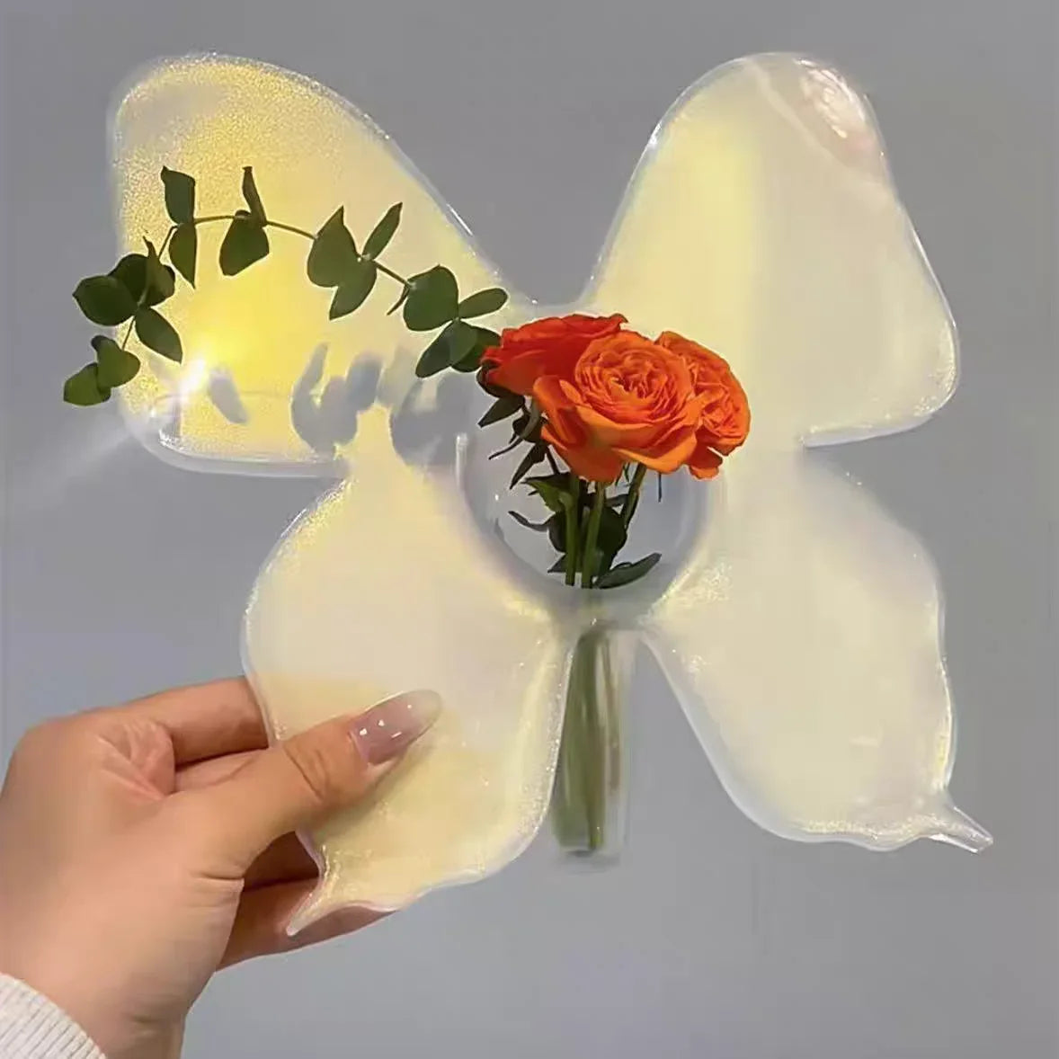 Vase à cadre photo floral en acrylique
