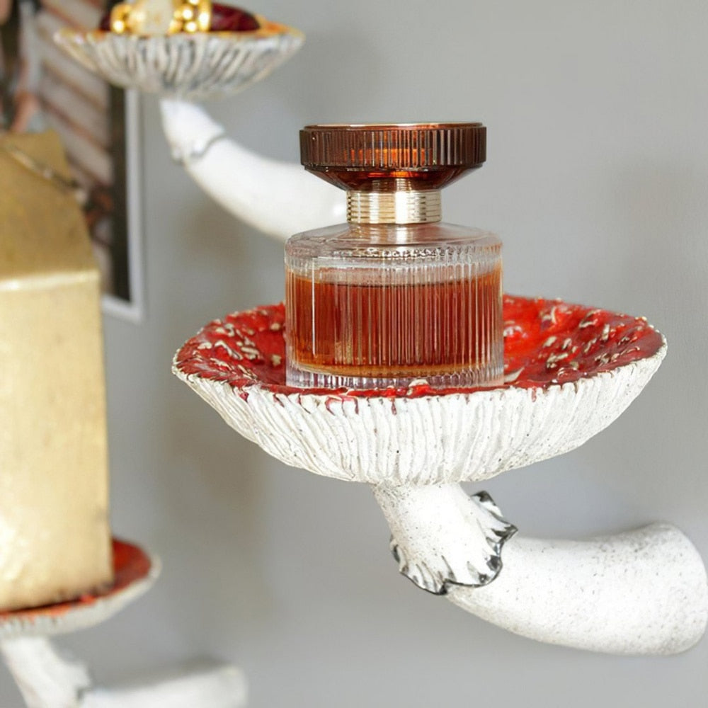 Étagère murale flottante en résine en forme de champignon