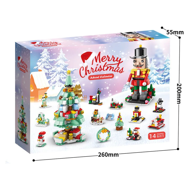 Blocs de construction de Noël Calendrier de l'Avent Kit de bricolage pour enfants