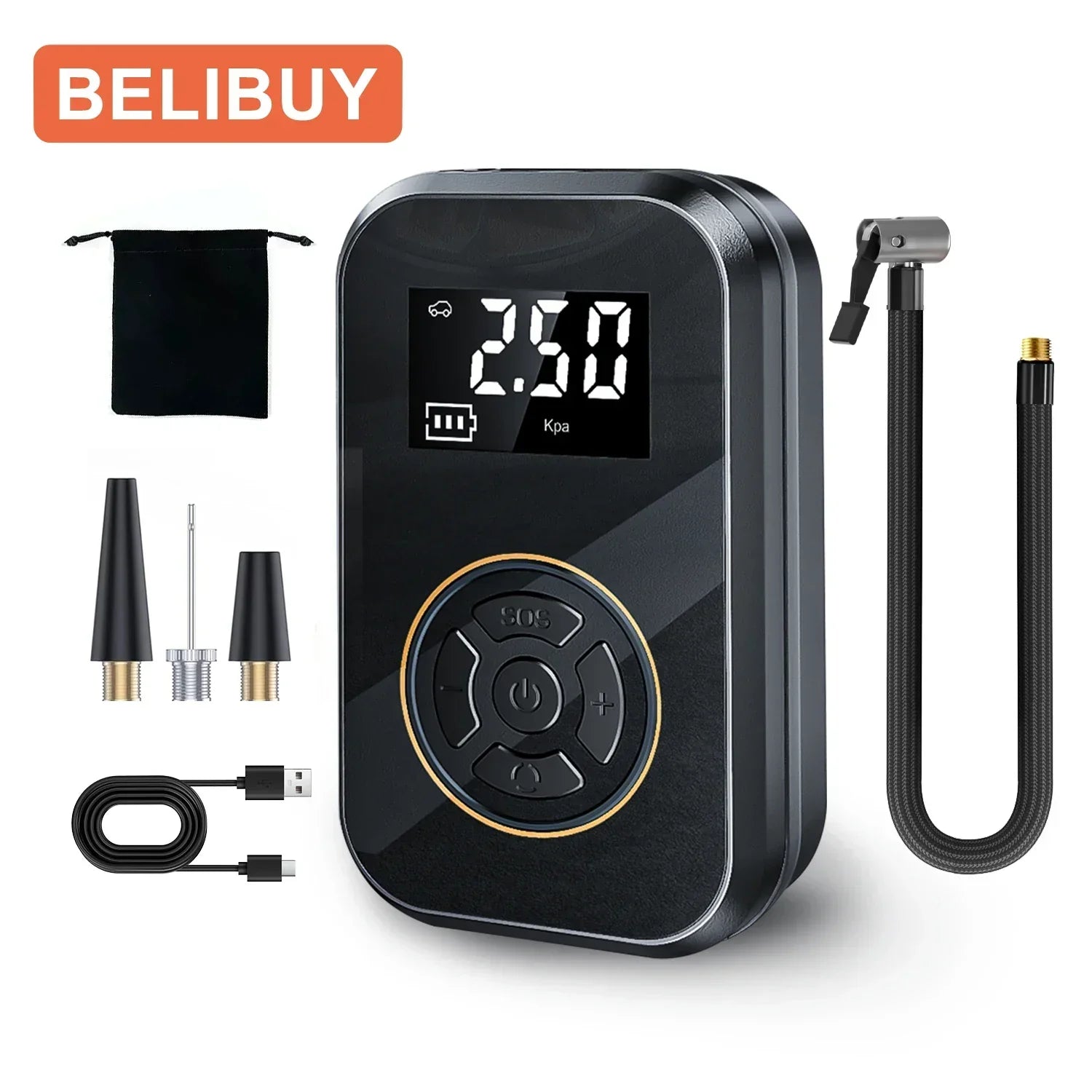 Narsago | Compresseur AirVolt Go | Sans fil et rechargeable | Pression des pneus et banque d'énergie tout-en-un | Compact et portable