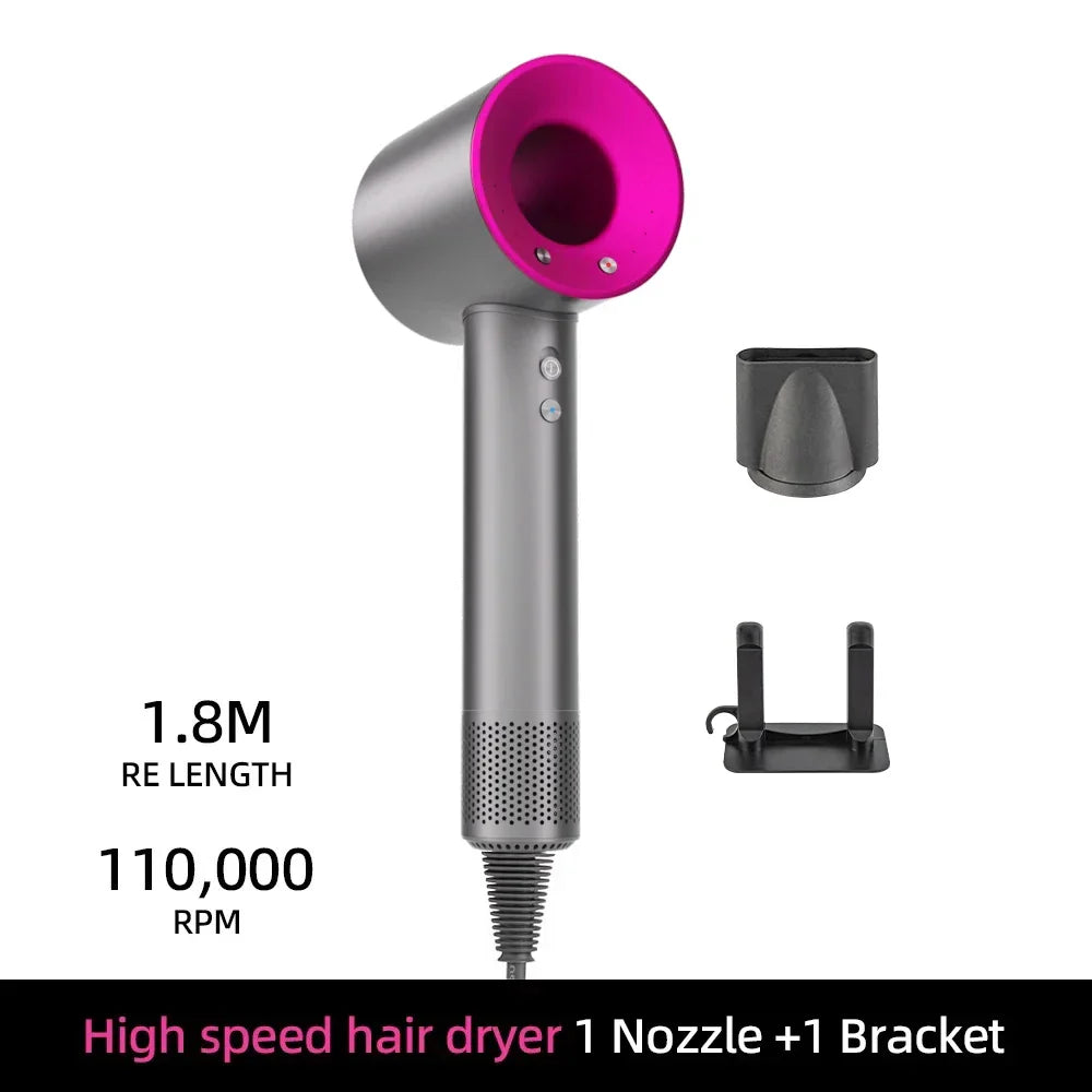 Sèche-cheveux ionique | 200 millions d'ions négatifs | Contrôle intelligent de la température | 110 000 tr/min