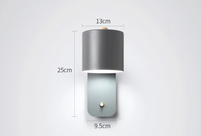 Applique LED Métal Rotatif Interrupteur Blanc Gris Vert Chambre Salon Couloir Moderne | Sansotis