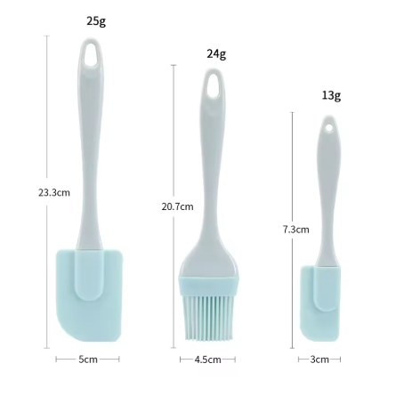 Ensemble de spatules antiadhésives en Silicone, 3 pièces, pour la cuisson, manche en PP, outil de cuisine