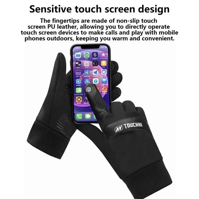 Gants chauffants USB ThermaGlide étanches avec doublure polaire, compatibles écrans tactiles — pour ski, moto et plein air (M, L, XL)