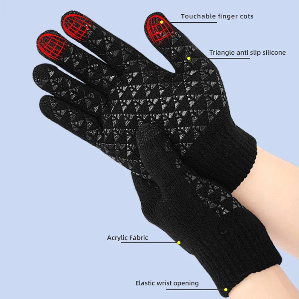Gants chauffants FROSTIQ, charge USB, écran tactile 3 doigts, paume antidérapante, poignets élastiques pour vélo et extérieur