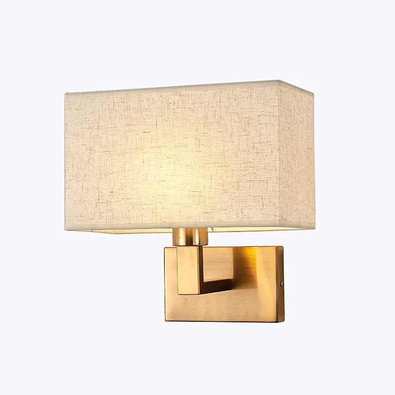 Lampe de chevet murale LumaNova avec abat-jour en tissu