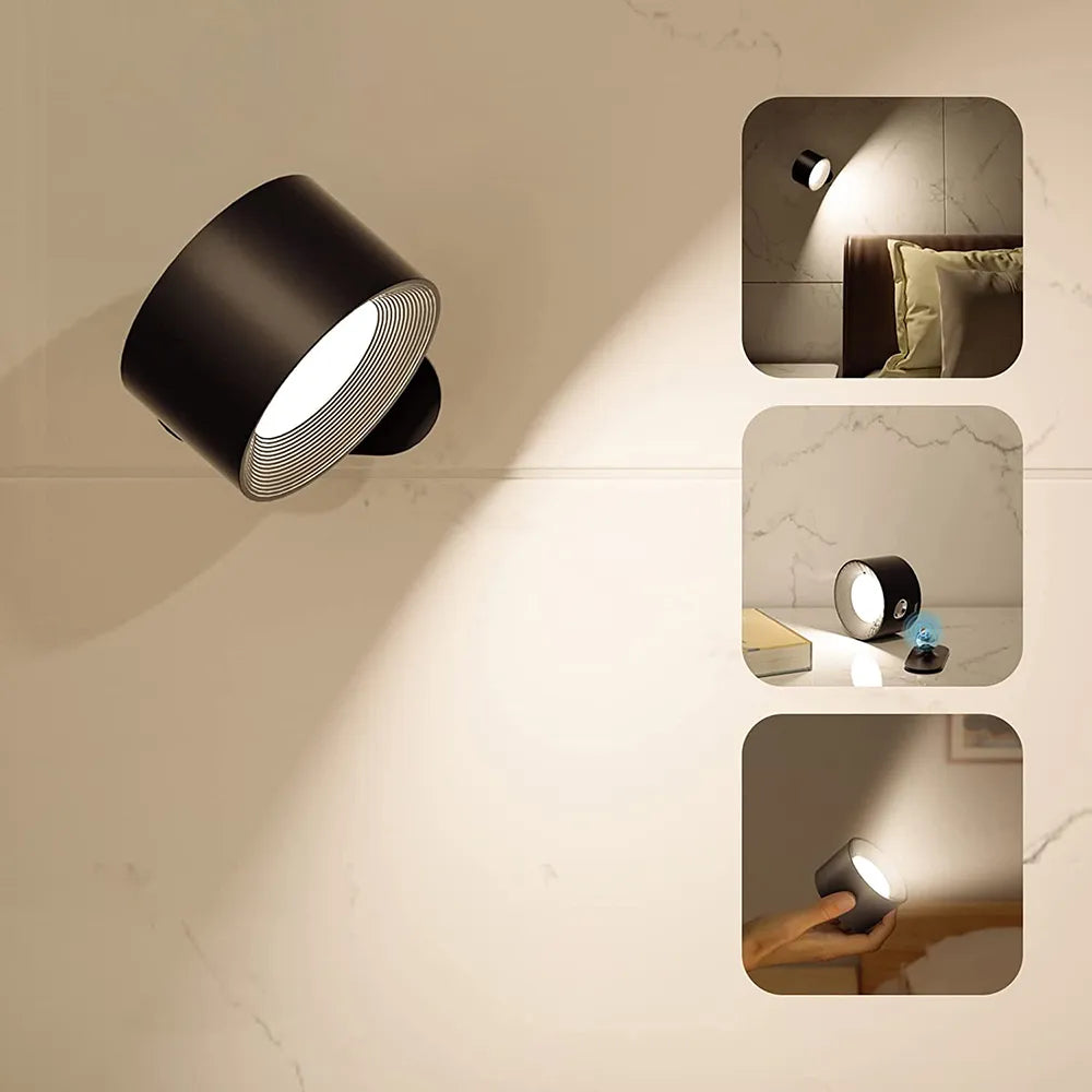 Lampe LED Dimbaar Dimbaar 360° Roteerbaar Touch Afstandsbediening Wit Zwart Hout | Sansotis