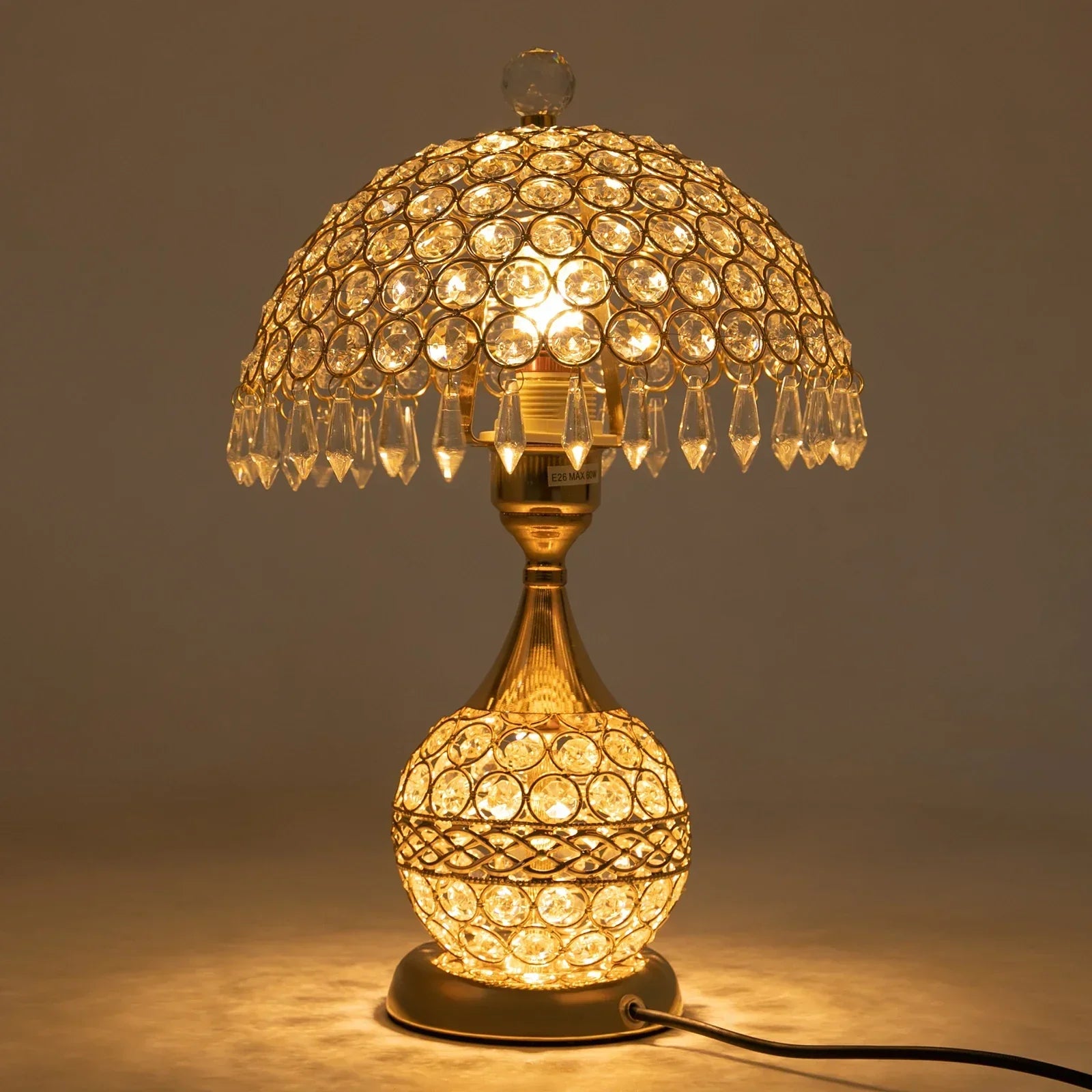 Lampe de table de chevet décorative de luxe en cristal moderne