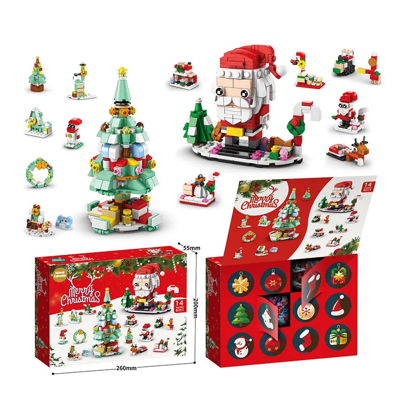 Blocs de construction de Noël Calendrier de l'Avent Kit de bricolage pour enfants