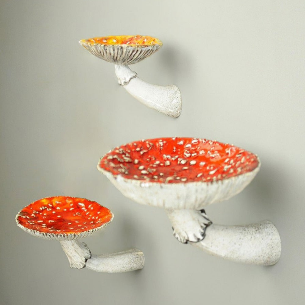 Étagère murale flottante en résine en forme de champignon