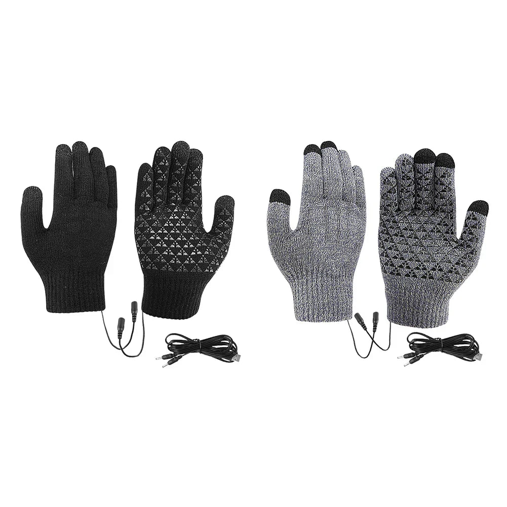 Gants chauffants FROSTIQ, charge USB, écran tactile 3 doigts, paume antidérapante, poignets élastiques pour vélo et extérieur
