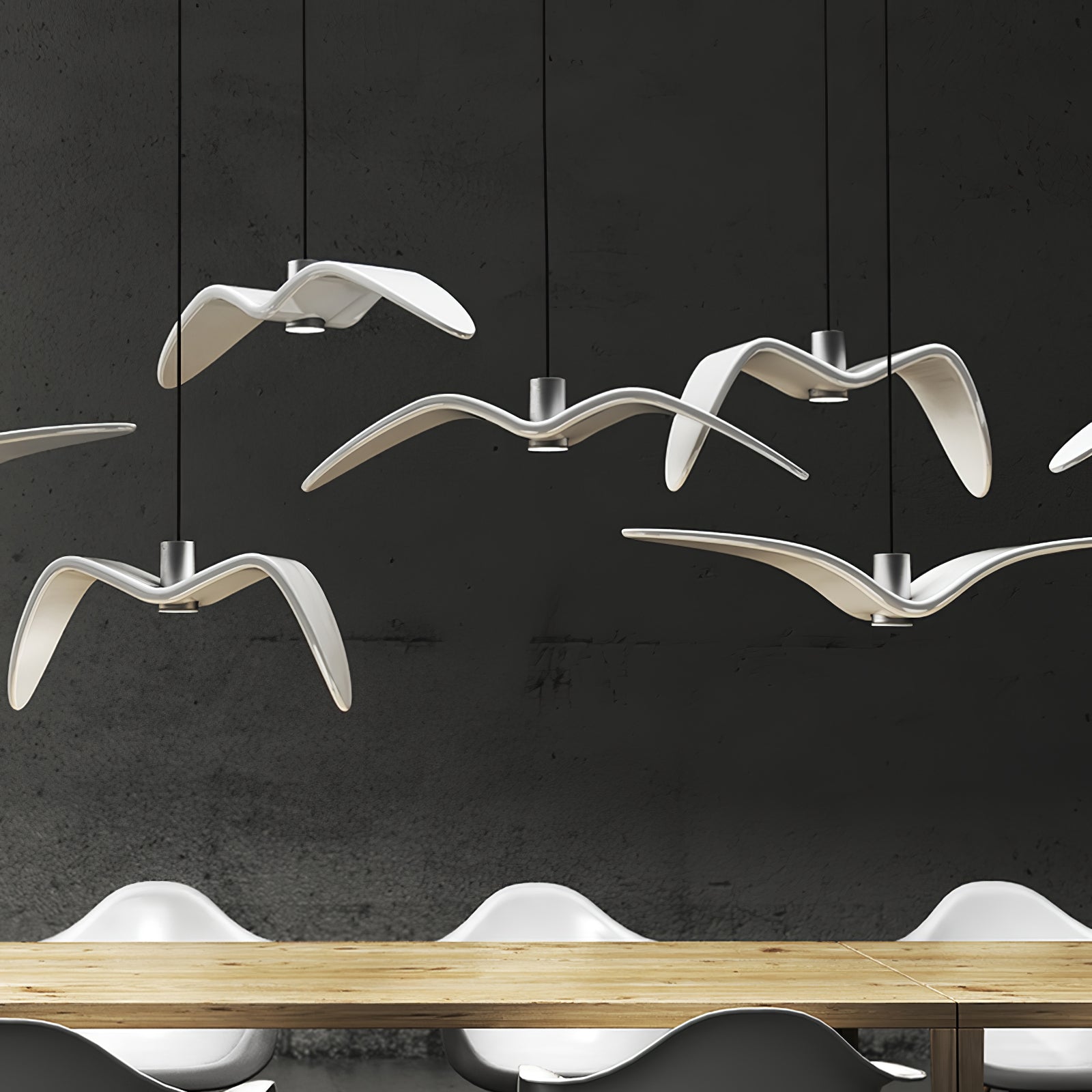 Lampe à suspension LED Vogeldesign en résine d'aluminium blanc noir 3000K 4000K 6000K lampe à suspension murale minimaliste et organique | Sansotis