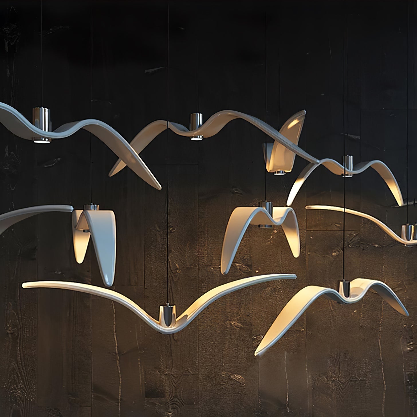 Lampe à suspension LED Vogeldesign en résine d'aluminium blanc noir 3000K 4000K 6000K lampe à suspension murale minimaliste et organique | Sansotis