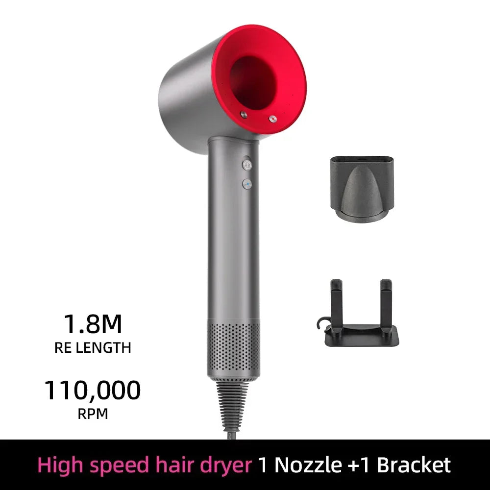 Sèche-cheveux ionique | 200 millions d'ions négatifs | Contrôle intelligent de la température | 110 000 tr/min