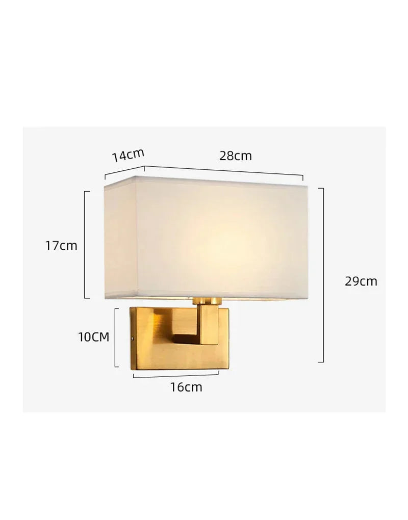 Lampe de chevet murale LumaNova avec abat-jour en tissu
