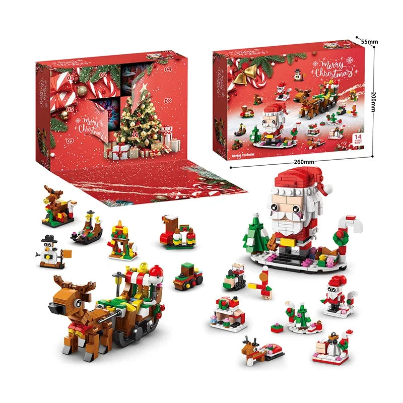 Blocs de construction de Noël Calendrier de l'Avent Kit de bricolage pour enfants