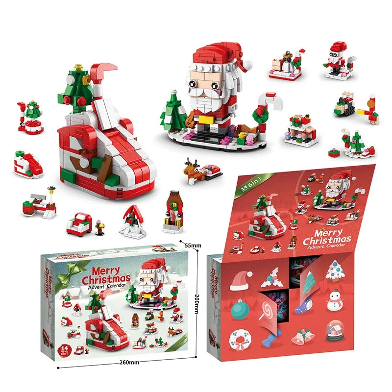 Blocs de construction de Noël Calendrier de l'Avent Kit de bricolage pour enfants