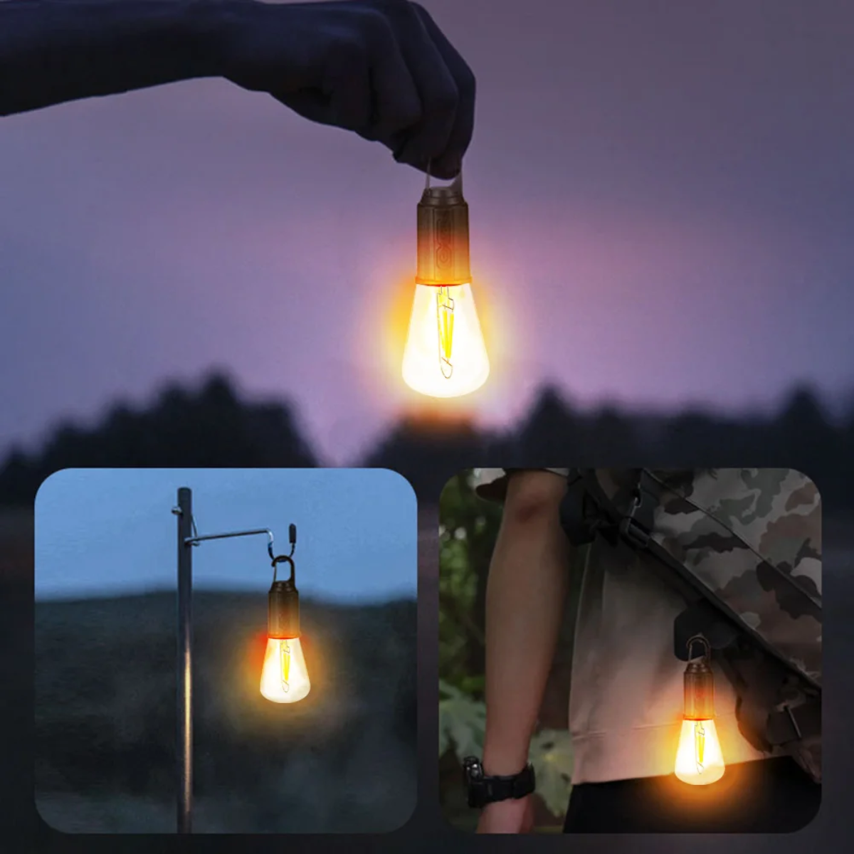 Ampoule LED suspendue rechargeable par USB pour le camping et l'utilisation d'urgence