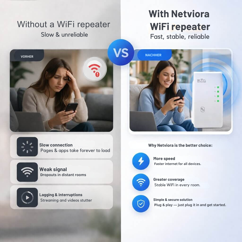 Répéteur WiFi — plus de portée, installation Plug and Play