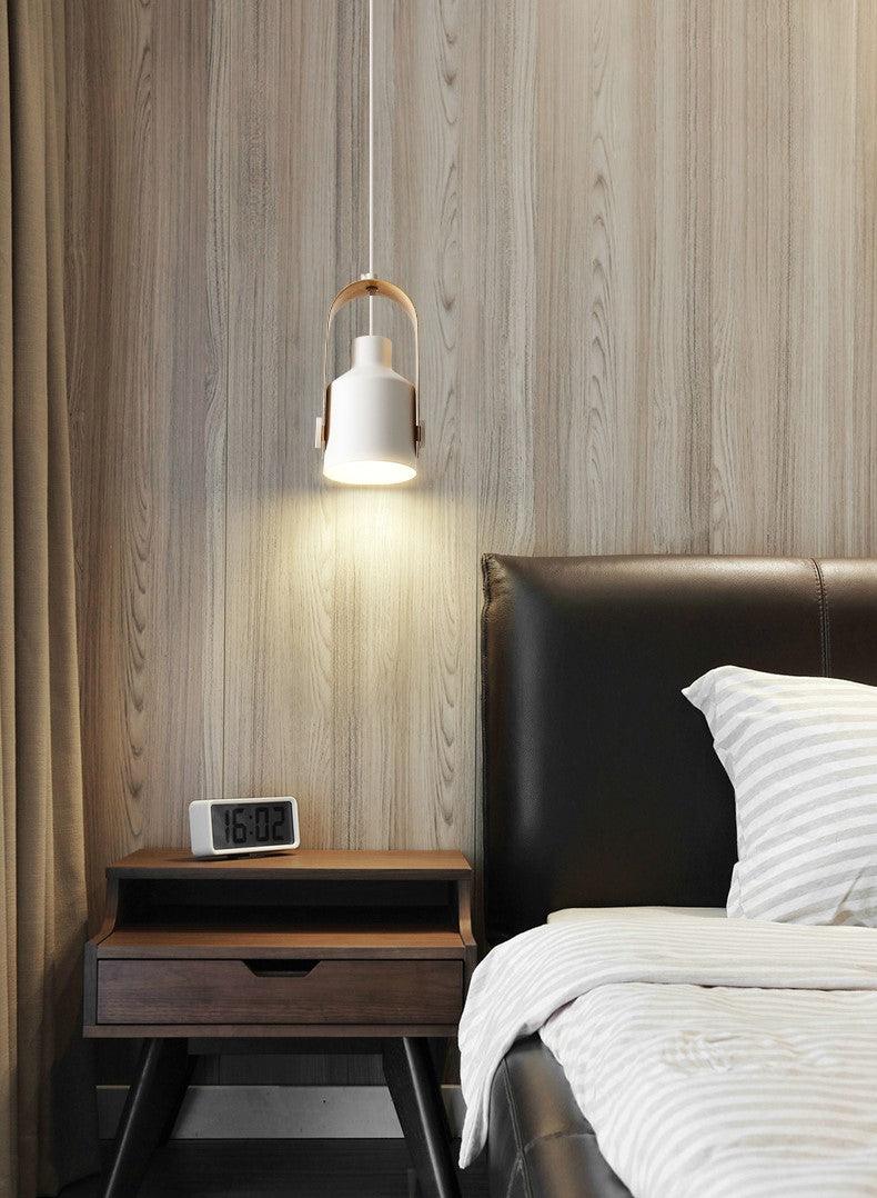Suspension scandinave aspect bois – Accent lumineux minimaliste et élégant