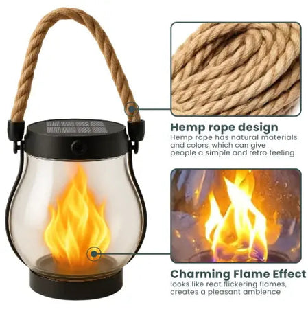 Effet de flamme vacillante de la lanterne solaire