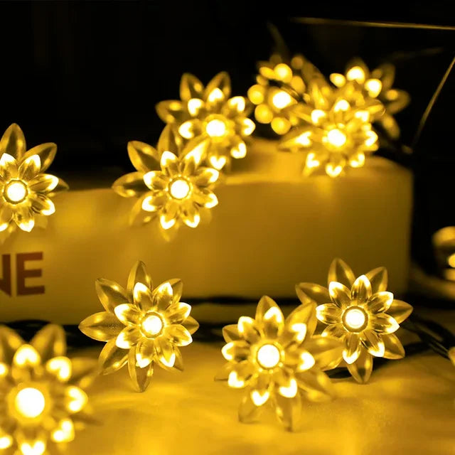 Guirlande lumineuse à fleurs de pêcher