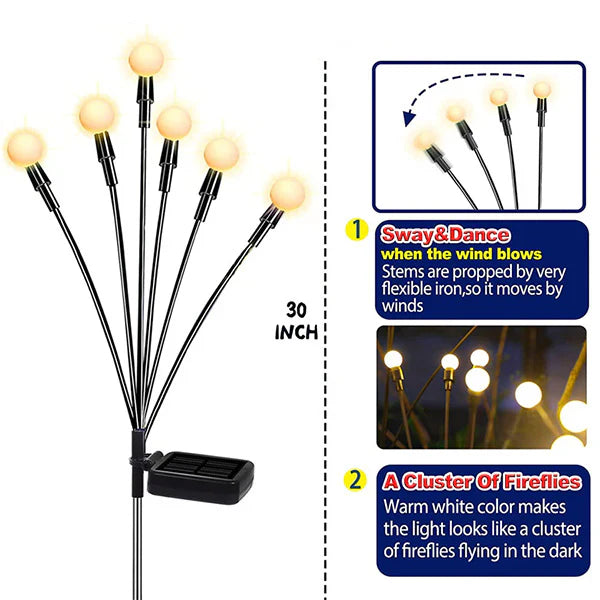 Lampes Solaires de Jardin – Éclairage Starburst Oscillant