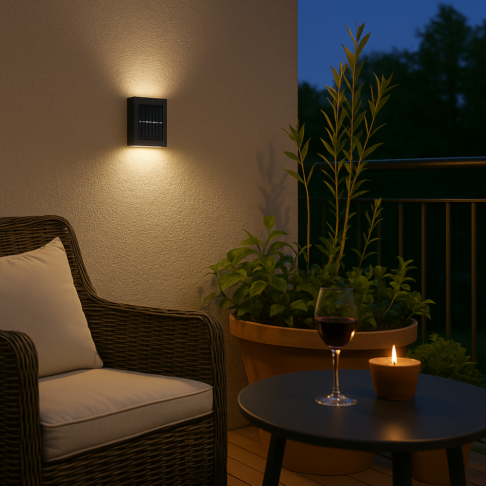 Lampe d'extérieur solaire LED sans fil Blanc chaud 3000K Résistant aux intempéries IP65 Capteur de mouvement Éclairage mural Terrasse Jardin Balcon Éclairage de jardin économe en énergie 8 heures d'autonomie de la batterie | Sansotis