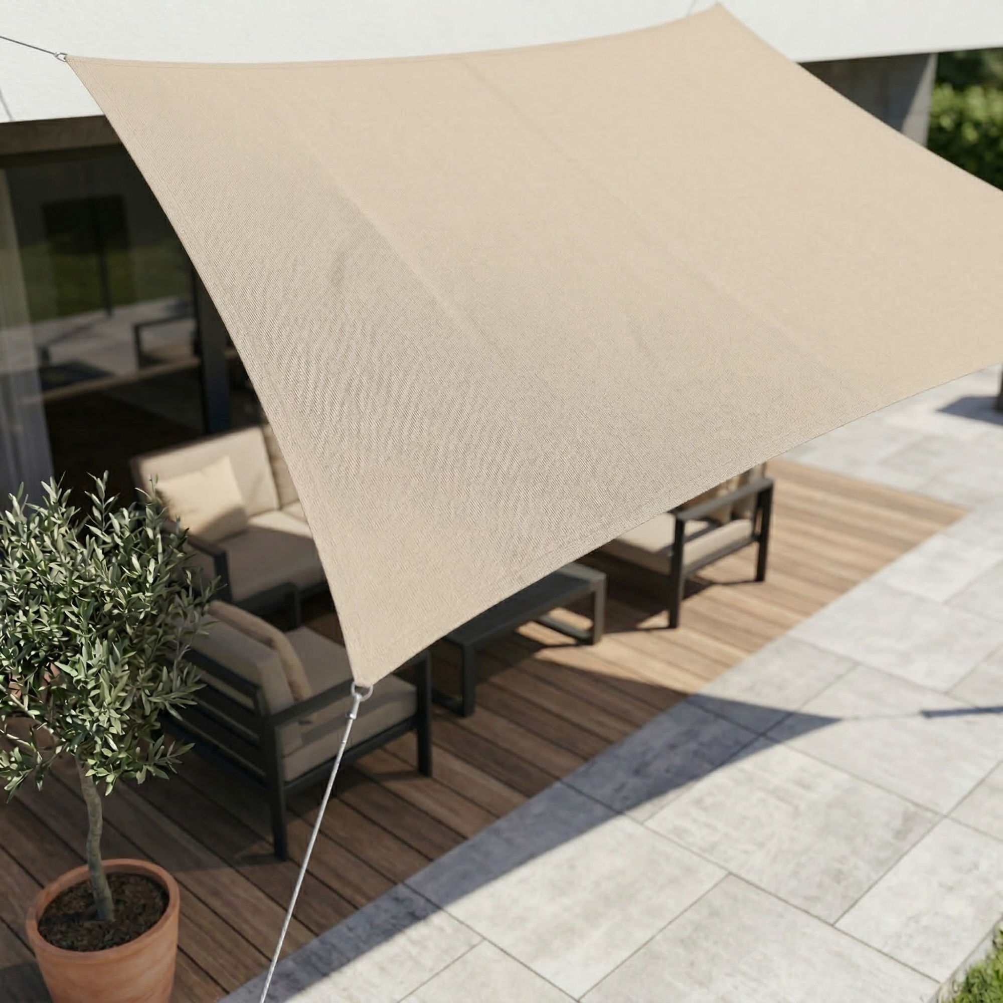 Voile d'Ombrage Rectangulaire Imperméable | Protection UV Terrasse Jardin Balcon