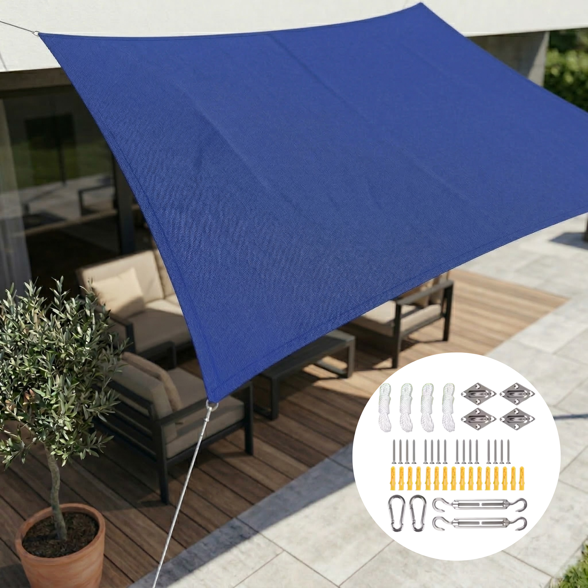 Voile d'Ombrage Rectangulaire Imperméable | Protection UV Terrasse Jardin Balcon