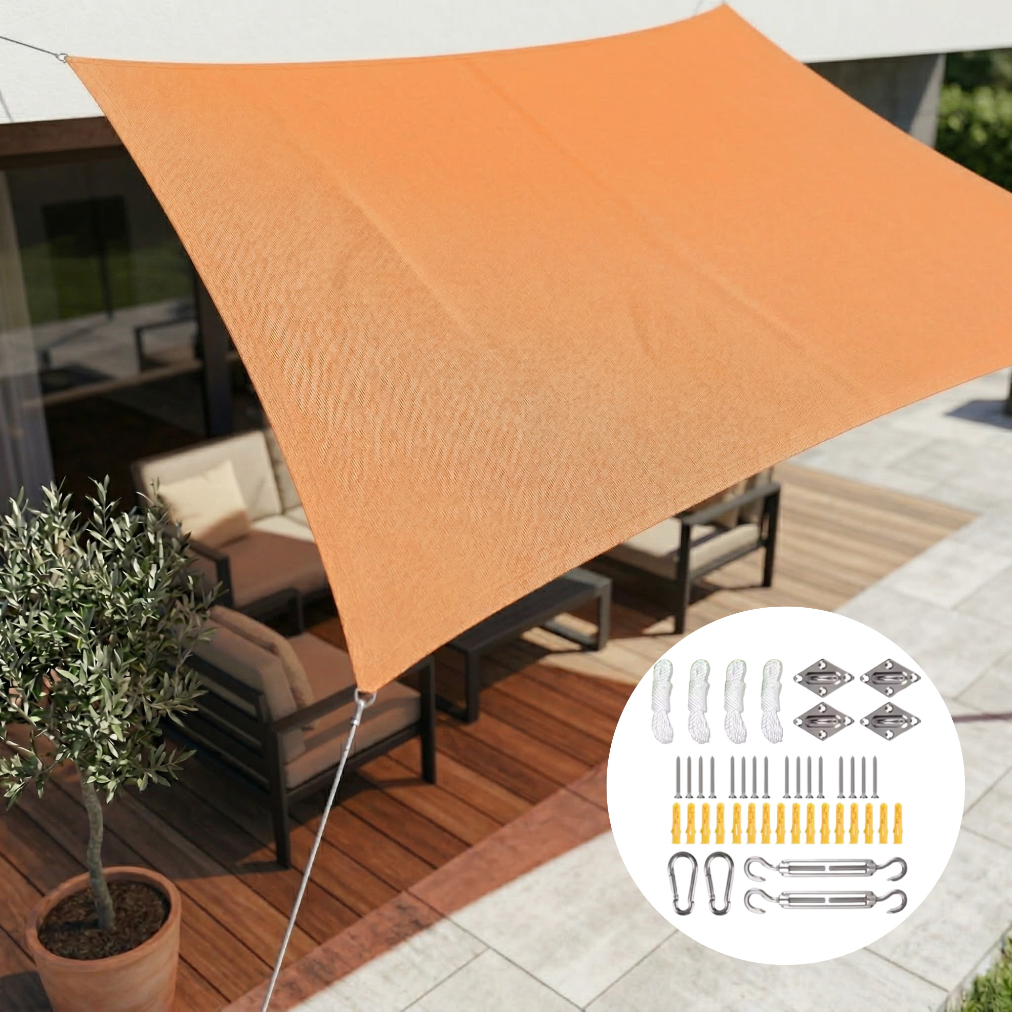 Voile d'Ombrage Rectangulaire Imperméable | Protection UV Terrasse Jardin Balcon