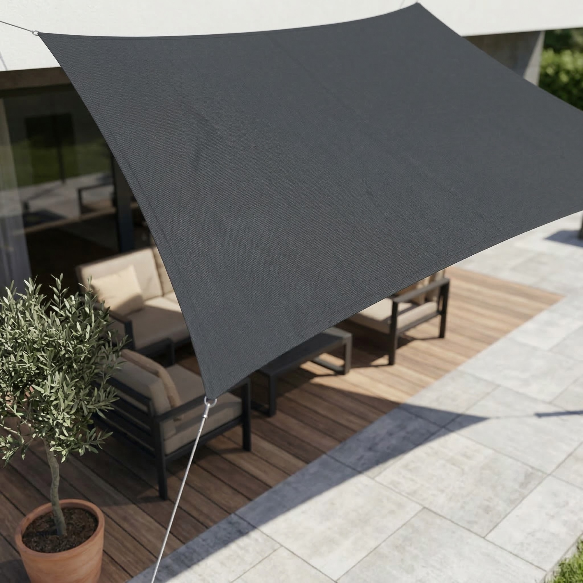 Voile d'Ombrage Rectangulaire Imperméable | Protection UV Terrasse Jardin Balcon