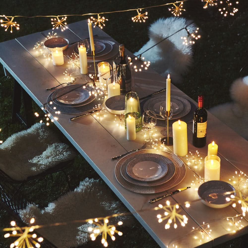 Guirlande lumineuse féerique Starburst en cuivre pour intérieur et extérieur