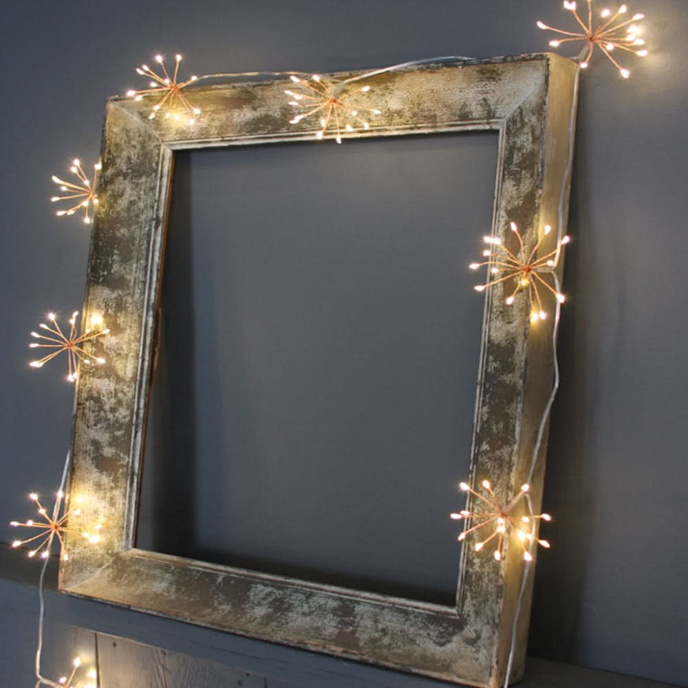Guirlande lumineuse féerique Starburst en cuivre pour intérieur et extérieur